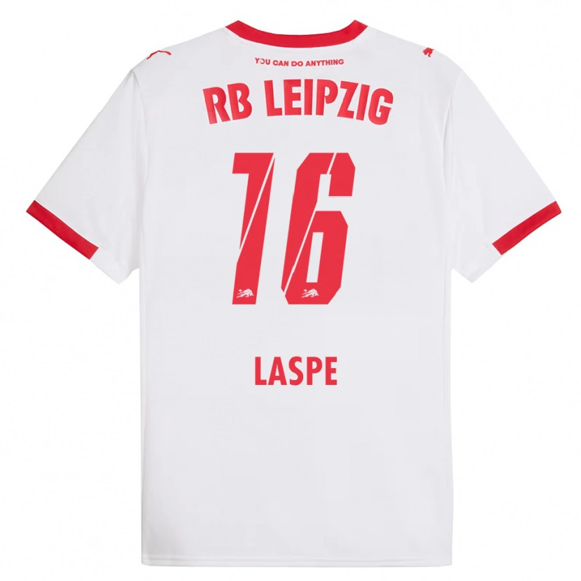 Danxen Uomo Maglia Hannes Laspe #16 Bianco Rosso Kit Gara Home 2025/26 Maglietta