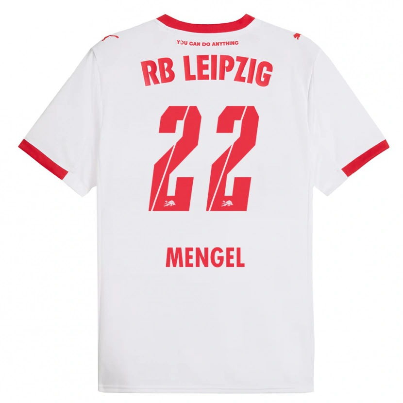 Danxen Uomo Maglia Luca Mengel #22 Bianco Rosso Kit Gara Home 2025/26 Maglietta