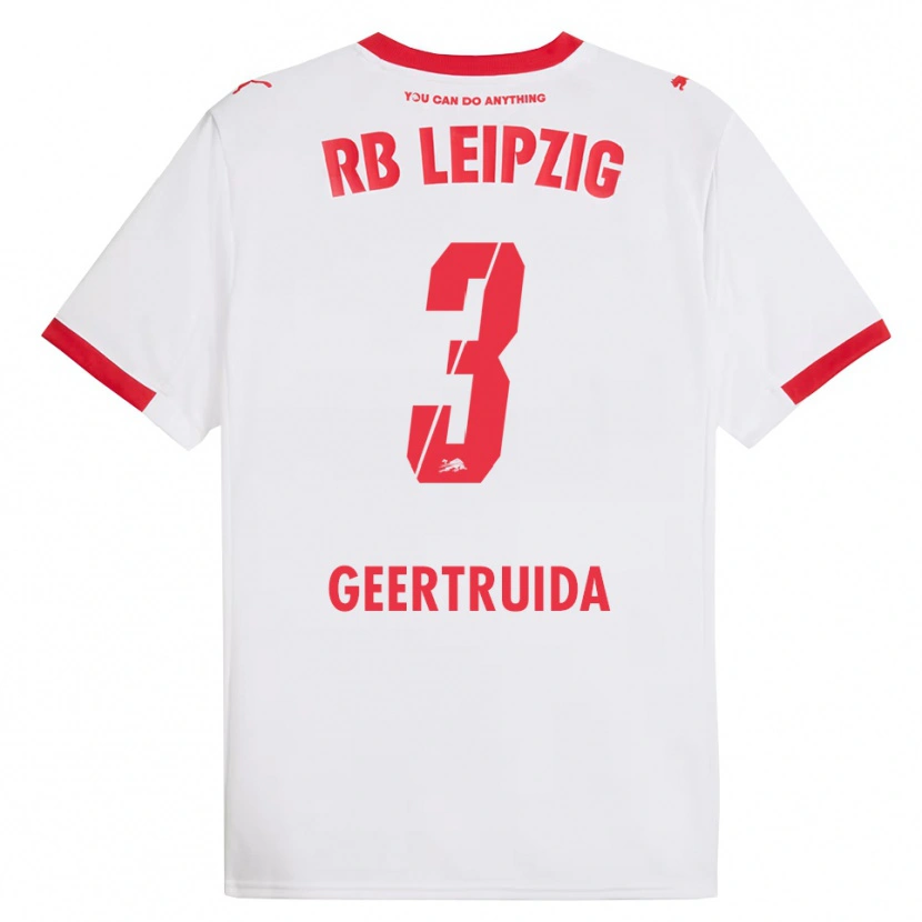 Danxen Uomo Maglia Lutsharel Geertruida #3 Bianco Rosso Kit Gara Home 2025/26 Maglietta