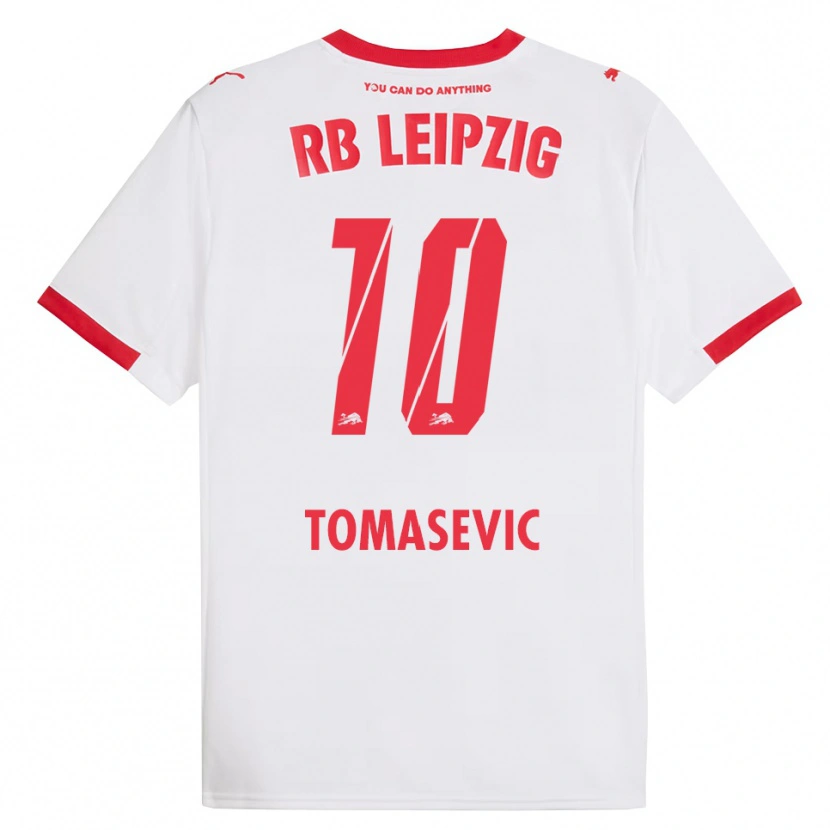 Danxen Uomo Maglia Niko Tomasevic #10 Bianco Rosso Kit Gara Home 2025/26 Maglietta