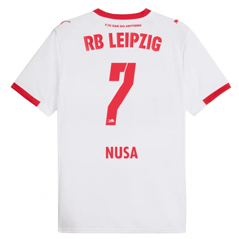 Danxen Uomo Maglia Antonio Nusa #7 Bianco Rosso Kit Gara Home 2025/26 Maglietta