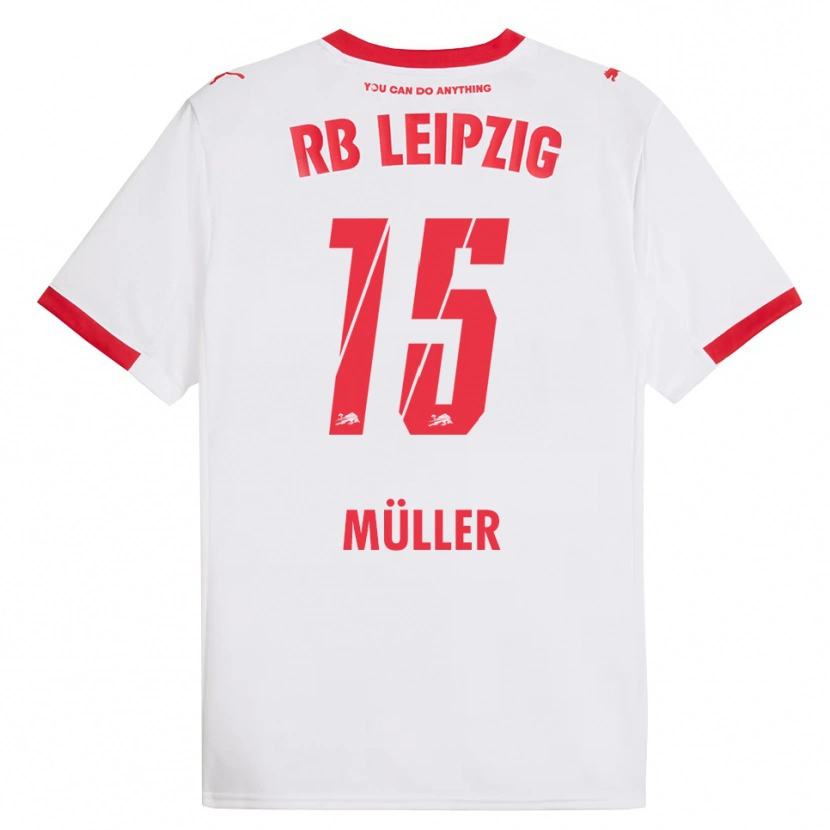 Danxen Uomo Maglia Hannes Müller #15 Bianco Rosso Kit Gara Home 2025/26 Maglietta