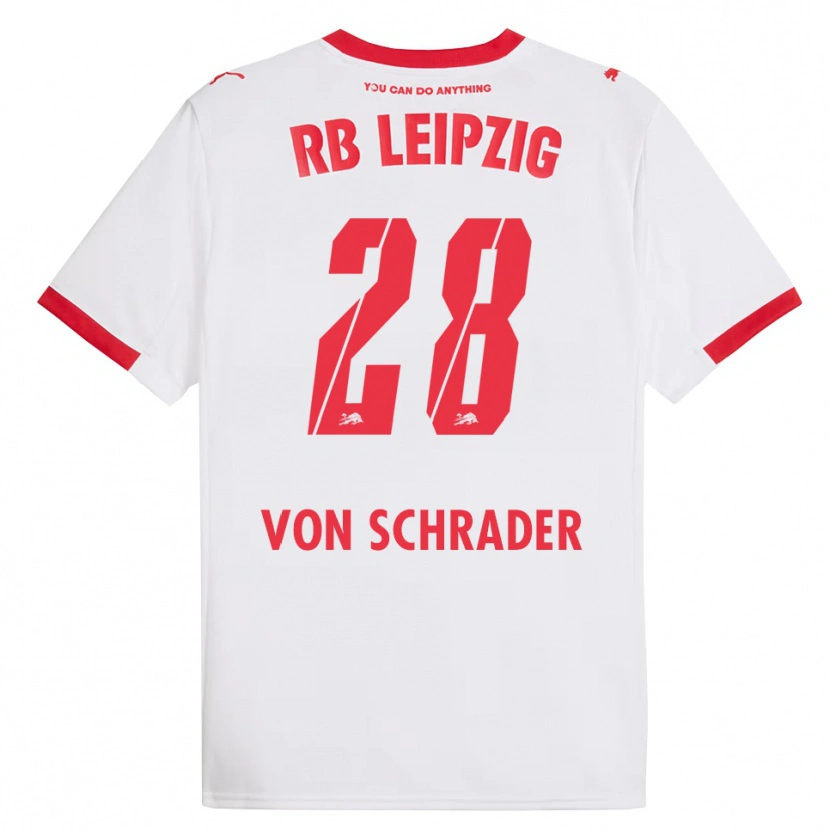 Danxen Uomo Maglia Lina Von Schrader #28 Bianco Rosso Kit Gara Home 2025/26 Maglietta