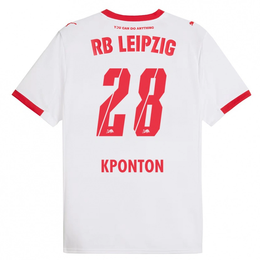 Danxen Uomo Maglia Marwan Kponton #28 Bianco Rosso Kit Gara Home 2025/26 Maglietta