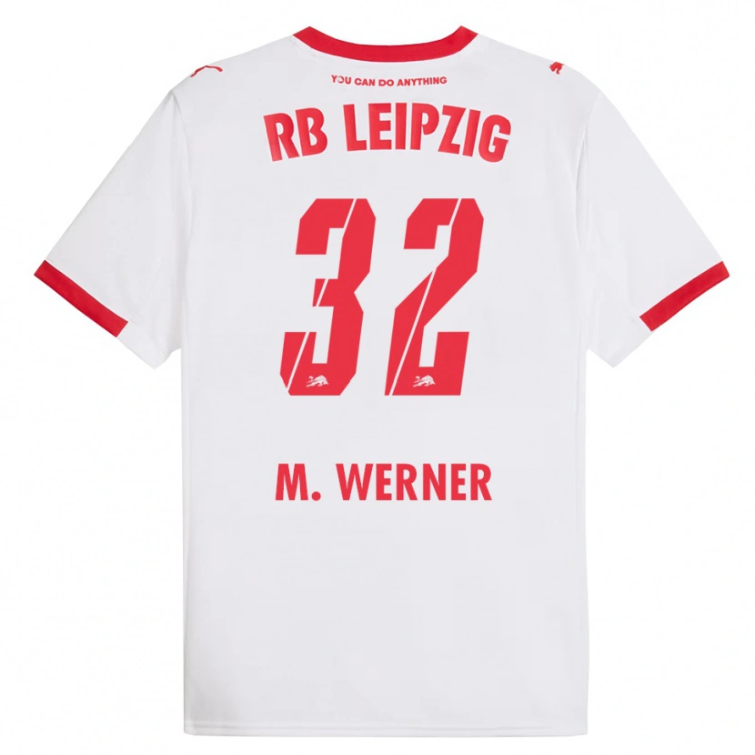 Danxen Uomo Maglia Mia Werner #32 Bianco Rosso Kit Gara Home 2025/26 Maglietta