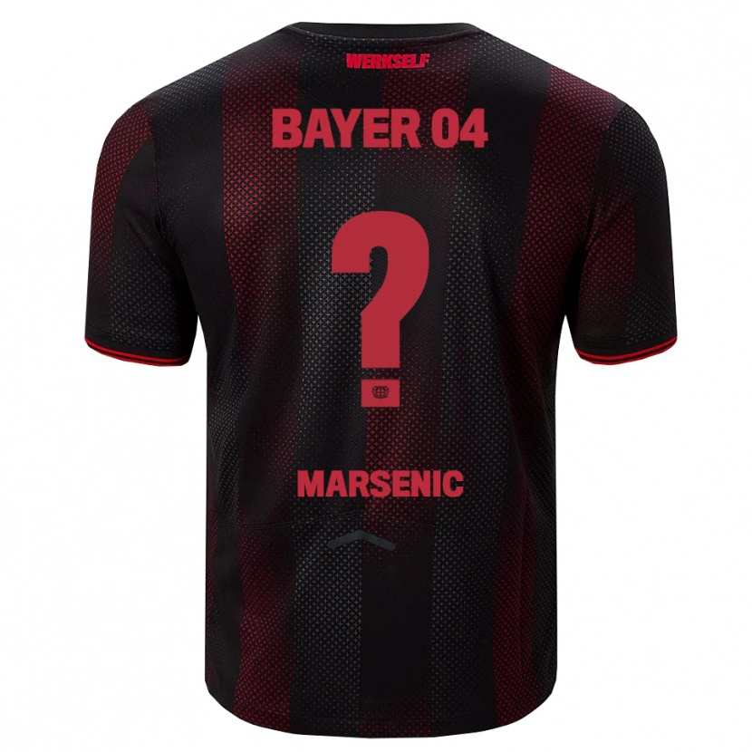 Danxen Uomo Maglia Matija Marsenic #0 Nero Rosso Kit Gara Home 2025/26 Maglietta