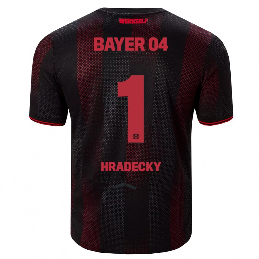 Danxen Uomo Maglia Lukas Hradecky #1 Nero Rosso Kit Gara Home 2025/26 Maglietta