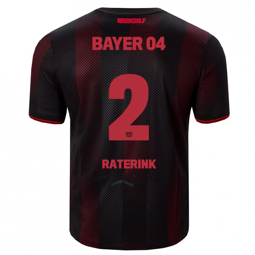Danxen Uomo Maglia Othniël Raterink #2 Nero Rosso Kit Gara Home 2025/26 Maglietta