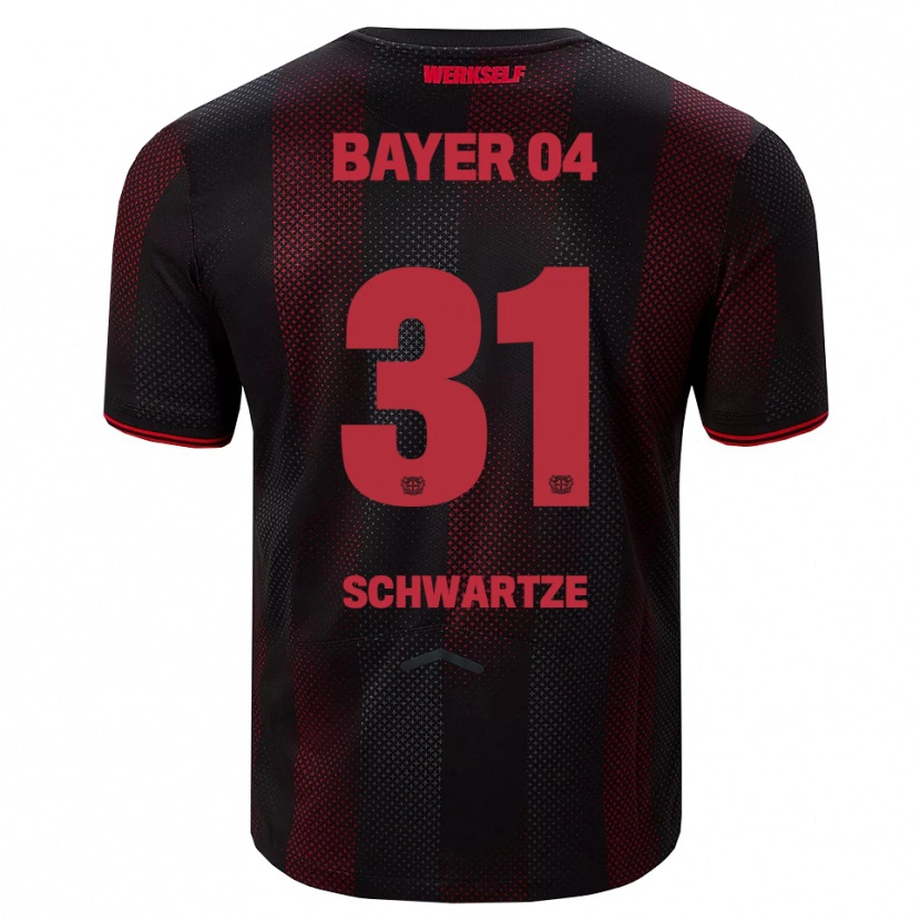 Danxen Uomo Maglia Paula Schwartze #31 Nero Rosso Kit Gara Home 2025/26 Maglietta
