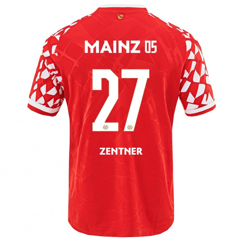 Danxen Uomo Maglia Robin Zentner #27 Rosso Bianco Kit Gara Home 2025/26 Maglietta