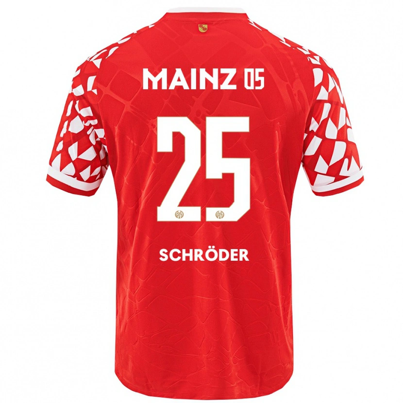 Danxen Uomo Maglia Maxim Schröder #25 Rosso Bianco Kit Gara Home 2025/26 Maglietta