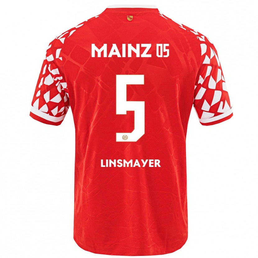 Danxen Uomo Maglia Denis Linsmayer #5 Rosso Bianco Kit Gara Home 2025/26 Maglietta