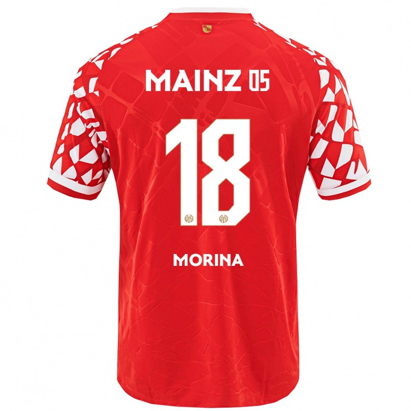 Danxen Uomo Maglia Genti Morina #18 Rosso Bianco Kit Gara Home 2025/26 Maglietta