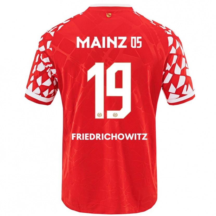 Danxen Uomo Maglia Anna Friedrichowitz #19 Rosso Bianco Kit Gara Home 2025/26 Maglietta