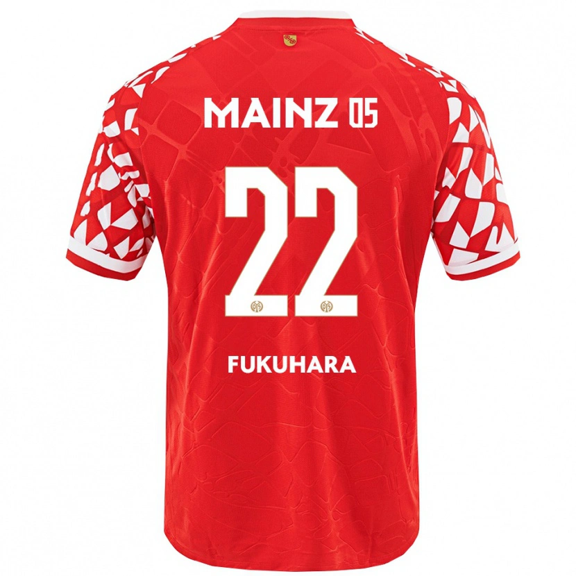 Danxen Uomo Maglia Yuuka Fukuhara #22 Rosso Bianco Kit Gara Home 2025/26 Maglietta