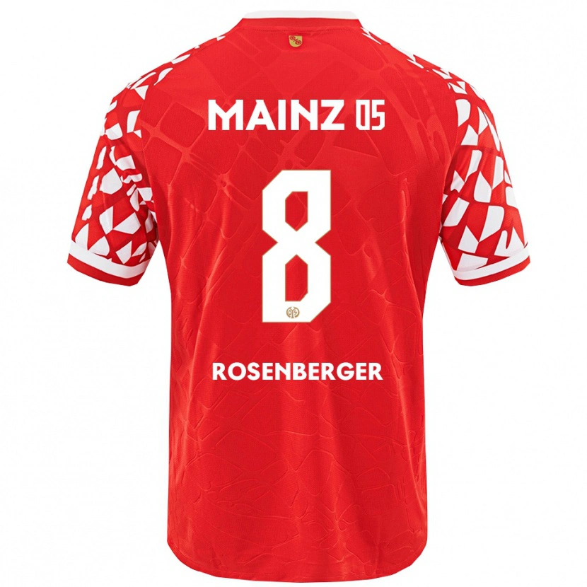 Danxen Uomo Maglia Chris Rosenberger #8 Rosso Bianco Kit Gara Home 2025/26 Maglietta