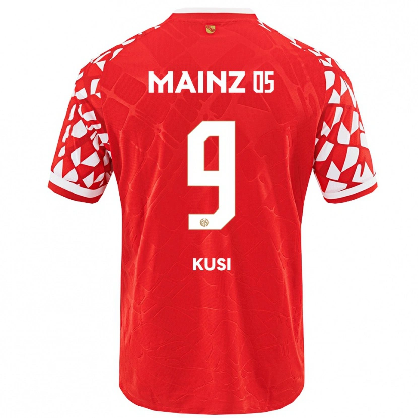 Danxen Uomo Maglia Jemain Kusi #9 Rosso Bianco Kit Gara Home 2025/26 Maglietta