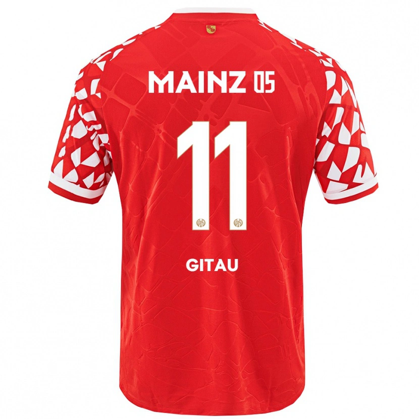 Danxen Uomo Maglia Andre Gitau #11 Rosso Bianco Kit Gara Home 2025/26 Maglietta