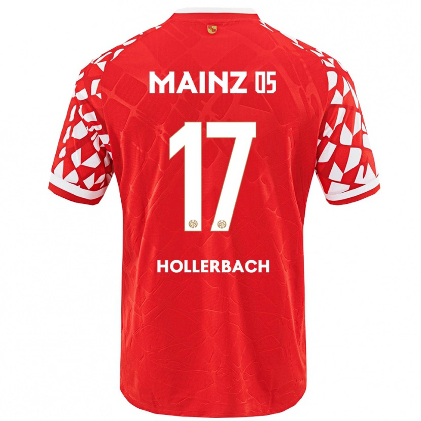 Danxen Uomo Maglia Benedict Hollerbach #17 Rosso Bianco Kit Gara Home 2025/26 Maglietta