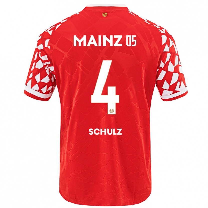 Danxen Uomo Maglia Philipp Schulz #4 Rosso Bianco Kit Gara Home 2025/26 Maglietta