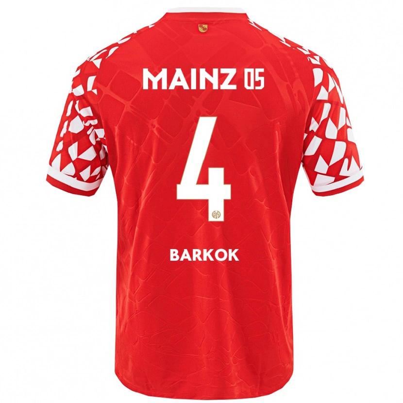Danxen Uomo Maglia Aymen Barkok #4 Rosso Bianco Kit Gara Home 2025/26 Maglietta