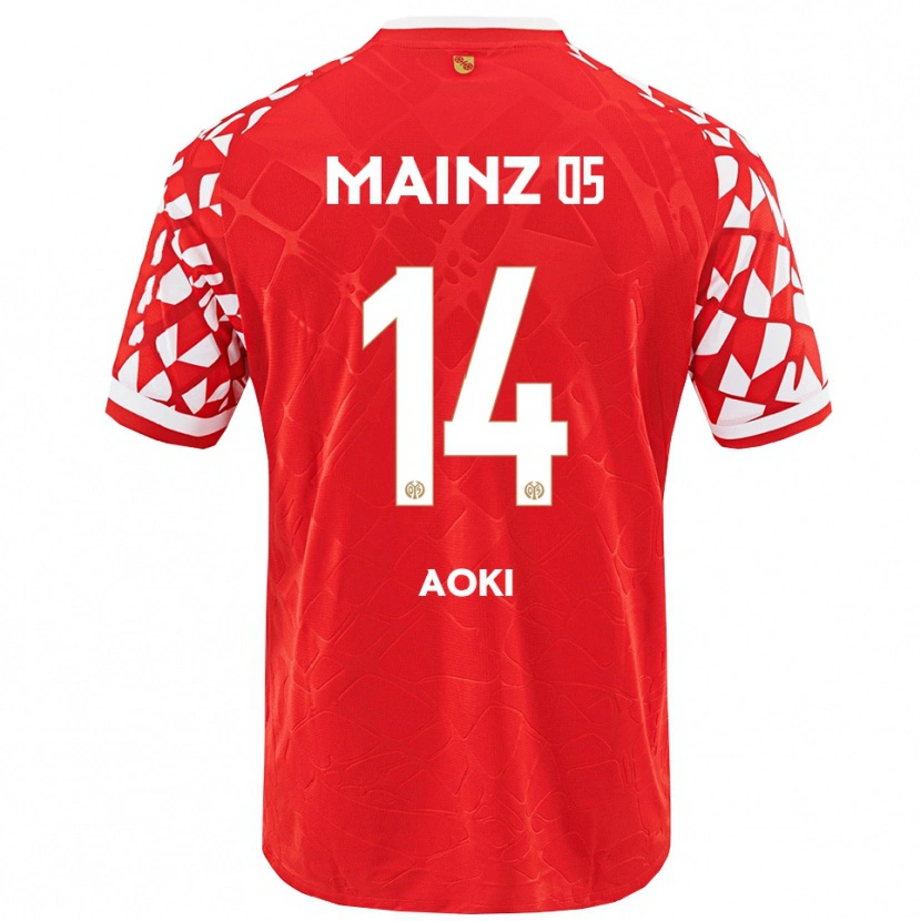 Danxen Uomo Maglia Hiyori Aoki #14 Rosso Bianco Kit Gara Home 2025/26 Maglietta