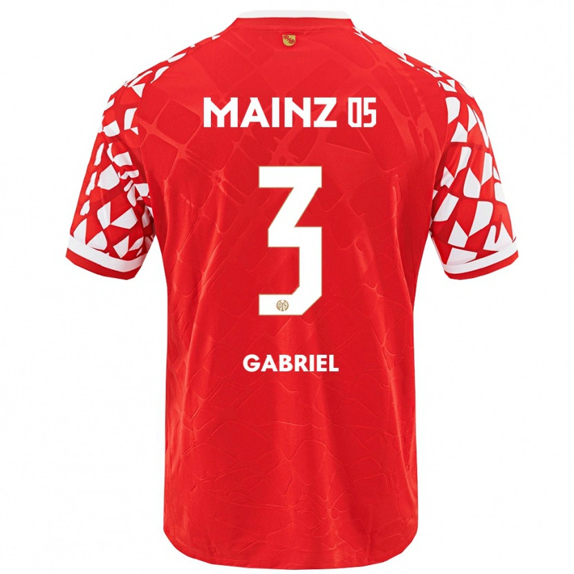 Danxen Uomo Maglia Tebo Gabriel #3 Rosso Bianco Kit Gara Home 2025/26 Maglietta