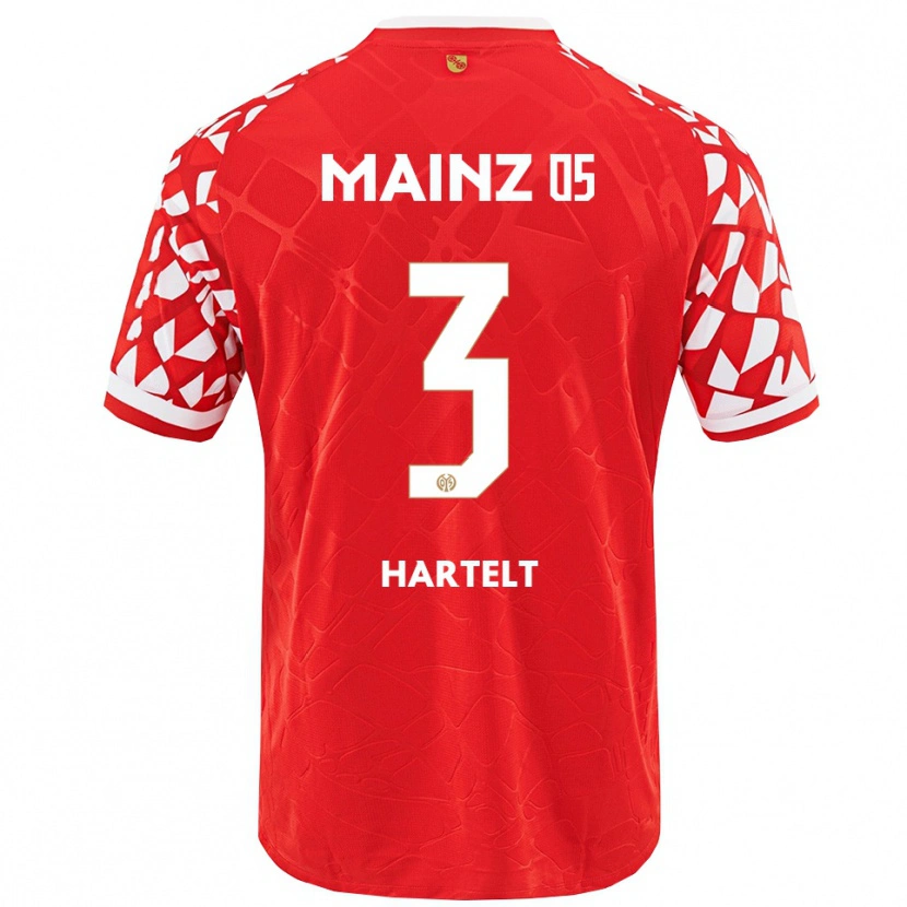 Danxen Uomo Maglia Toni Hartelt #3 Rosso Bianco Kit Gara Home 2025/26 Maglietta
