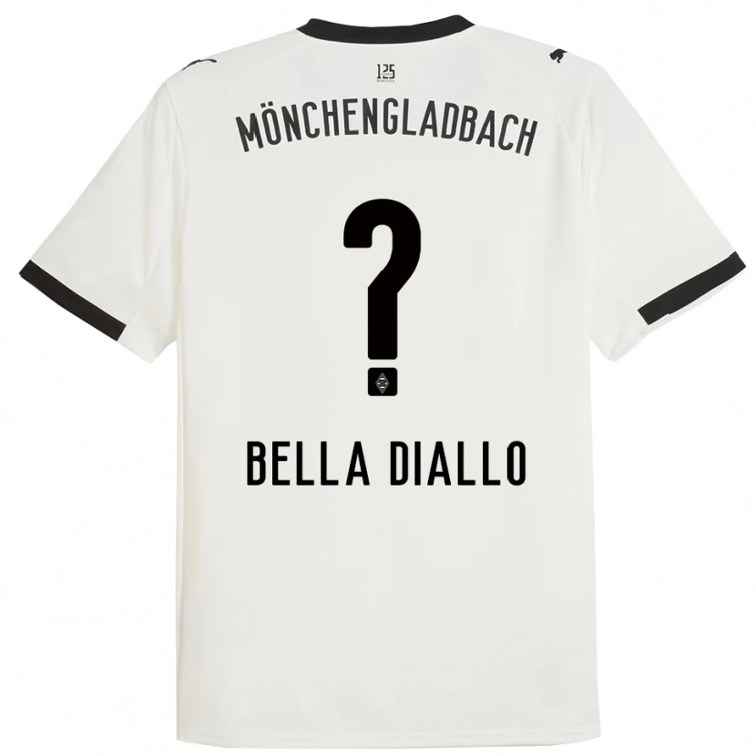 Danxen Uomo Maglia Oumar Bella Diallo #0 Bianco Nero Kit Gara Home 2025/26 Maglietta