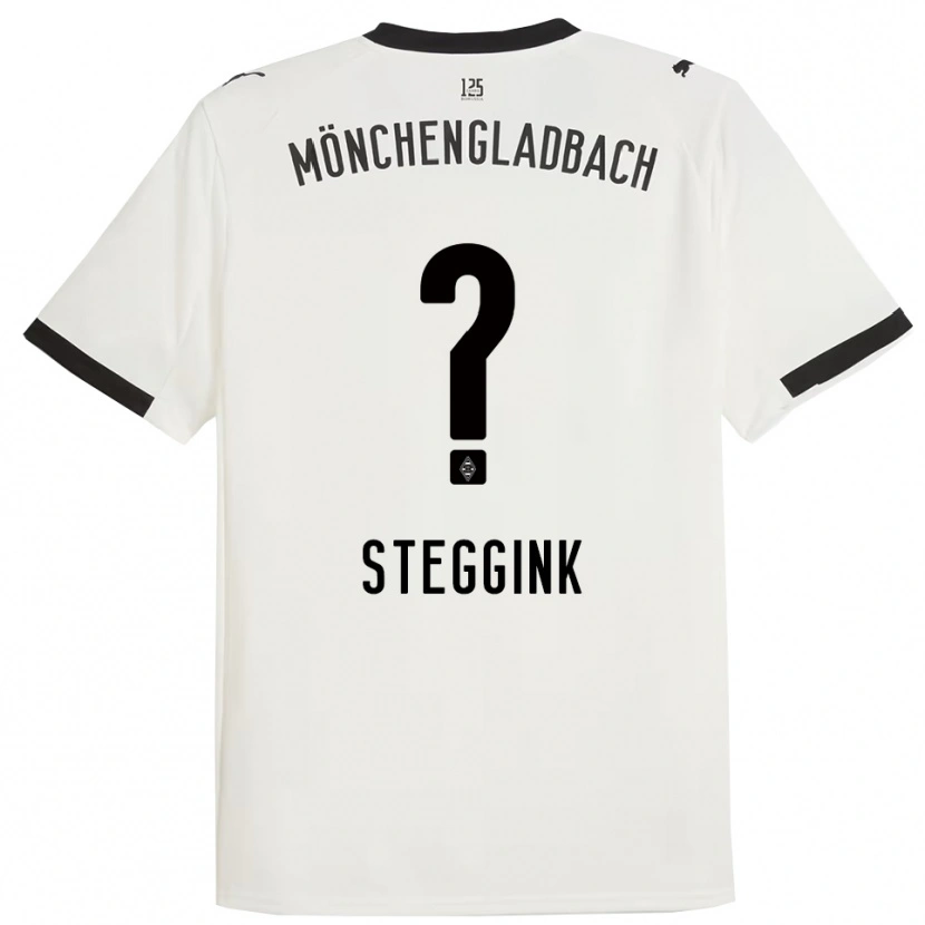 Danxen Uomo Maglia Lennart Steggink #0 Bianco Nero Kit Gara Home 2025/26 Maglietta