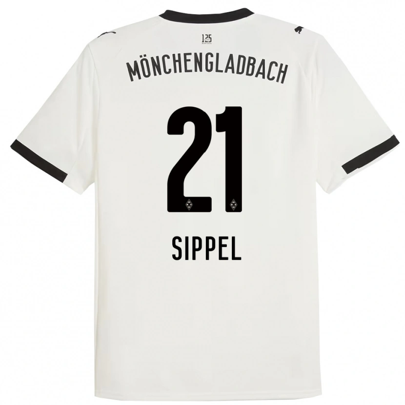 Danxen Uomo Maglia Tobias Sippel #21 Bianco Nero Kit Gara Home 2025/26 Maglietta