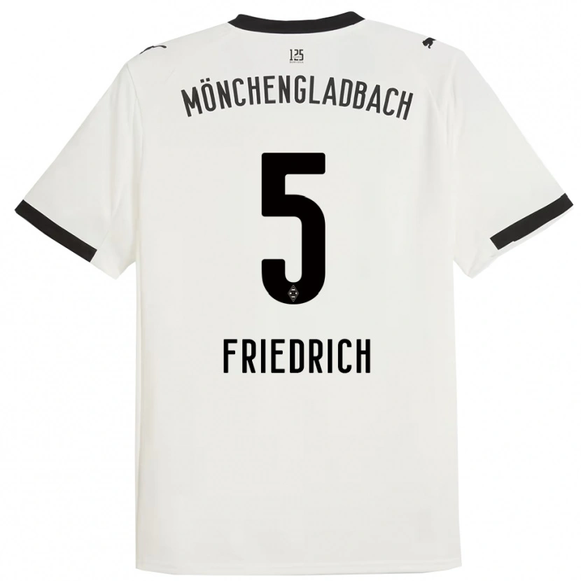 Danxen Uomo Maglia Marvin Friedrich #5 Bianco Nero Kit Gara Home 2025/26 Maglietta