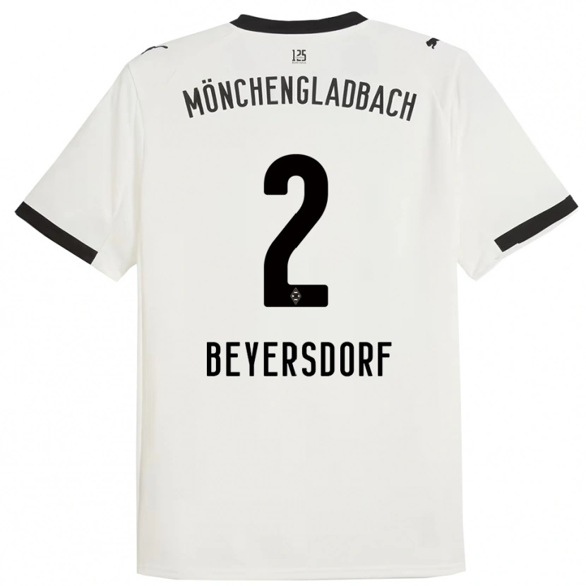 Danxen Uomo Maglia Chris Beyersdorf #2 Bianco Nero Kit Gara Home 2025/26 Maglietta