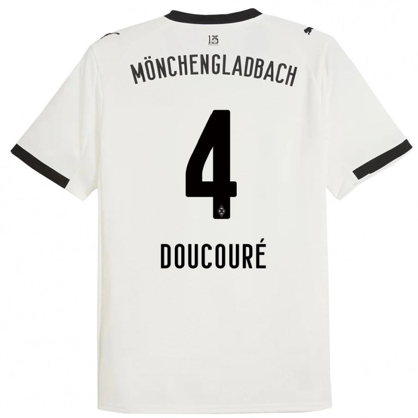 Danxen Uomo Maglia Mamadou Doucoure #4 Bianco Nero Kit Gara Home 2025/26 Maglietta
