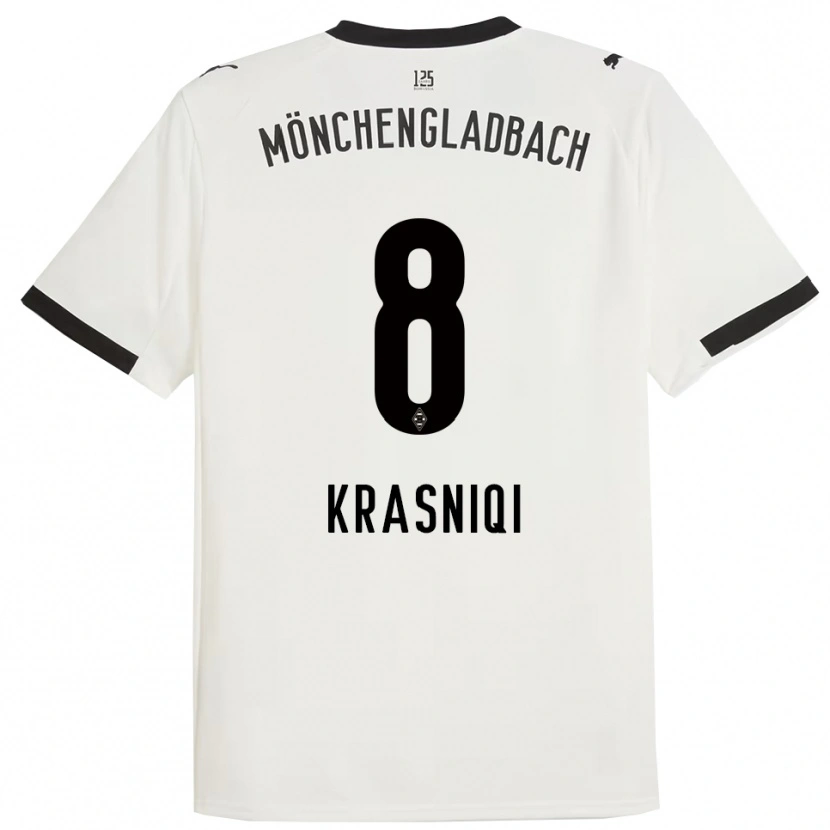 Danxen Uomo Maglia Engjell Krasniqi #8 Bianco Nero Kit Gara Home 2025/26 Maglietta