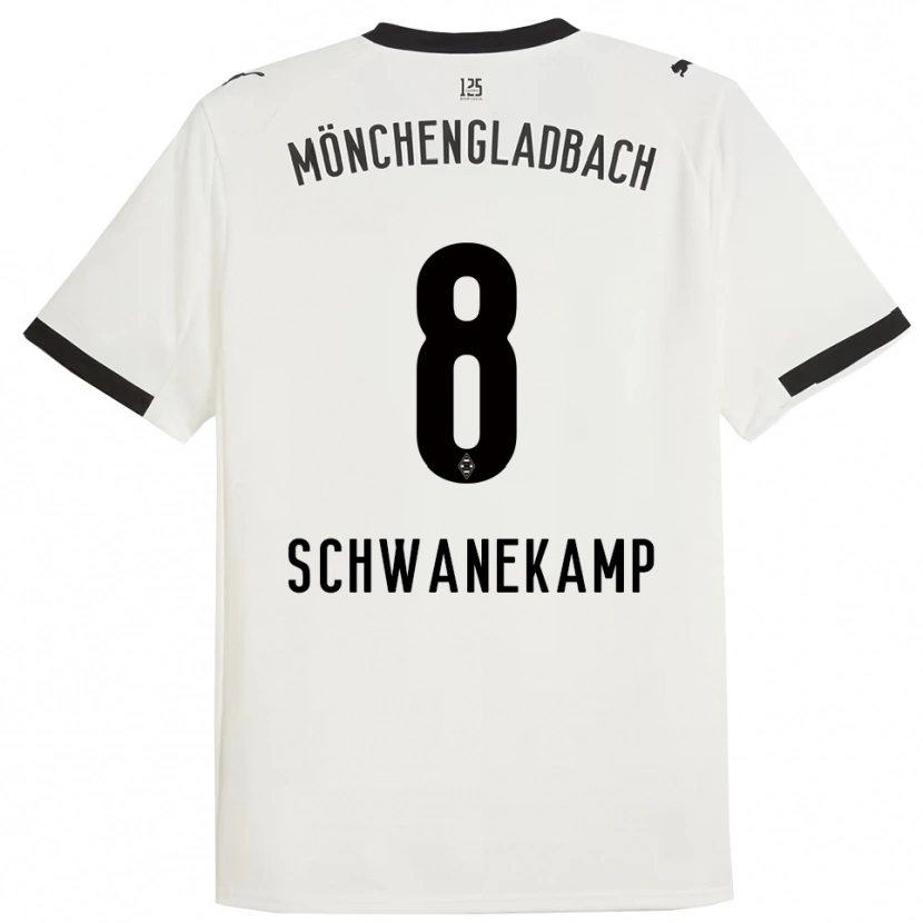 Danxen Uomo Maglia Jana Schwanekamp #8 Bianco Nero Kit Gara Home 2025/26 Maglietta