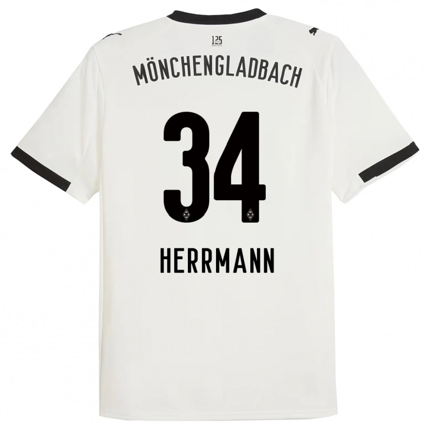 Danxen Uomo Maglia Charles Herrmann #34 Bianco Nero Kit Gara Home 2025/26 Maglietta