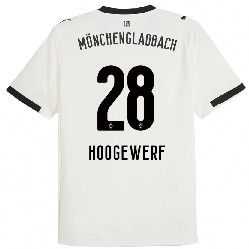 Danxen Uomo Maglia Dillon Hoogewerf #28 Bianco Nero Kit Gara Home 2025/26 Maglietta