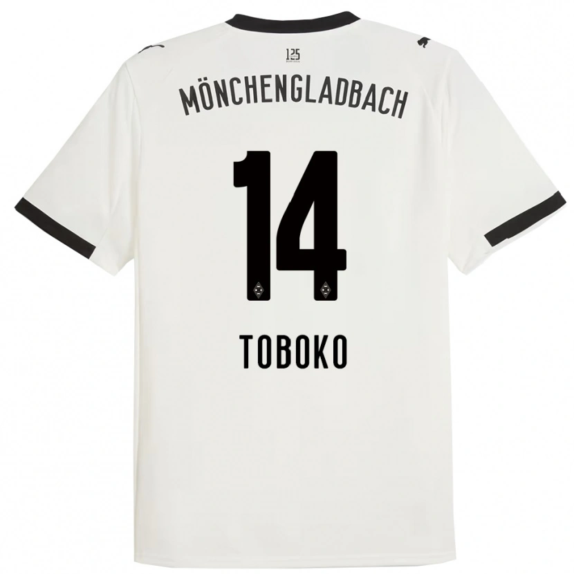 Danxen Uomo Maglia Rubén Toboko #14 Bianco Nero Kit Gara Home 2025/26 Maglietta