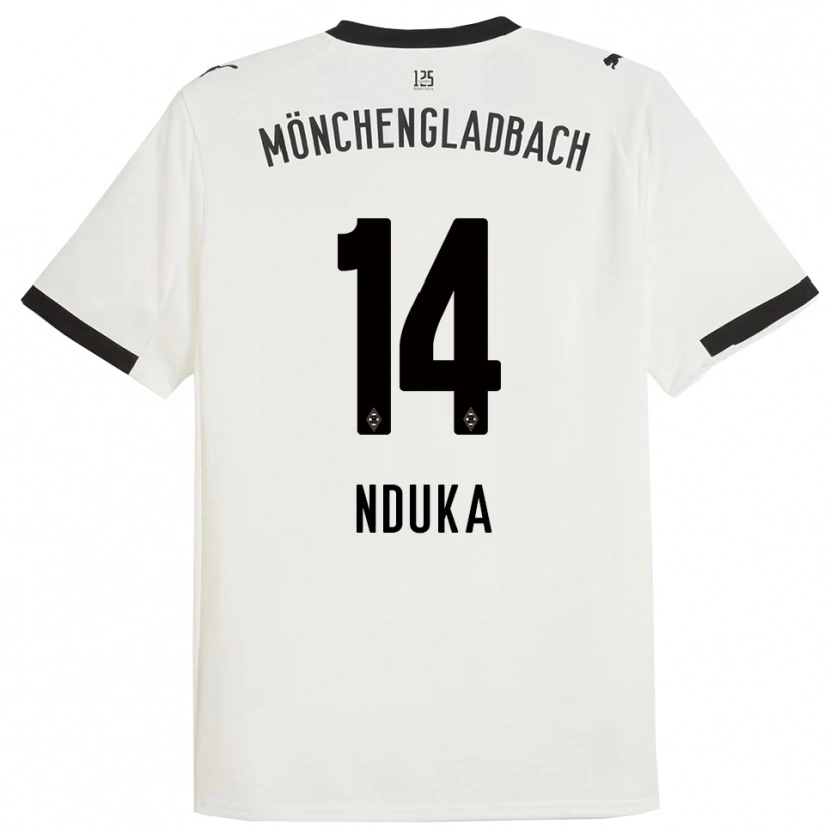 Danxen Uomo Maglia Michael Nduka #14 Bianco Nero Kit Gara Home 2025/26 Maglietta
