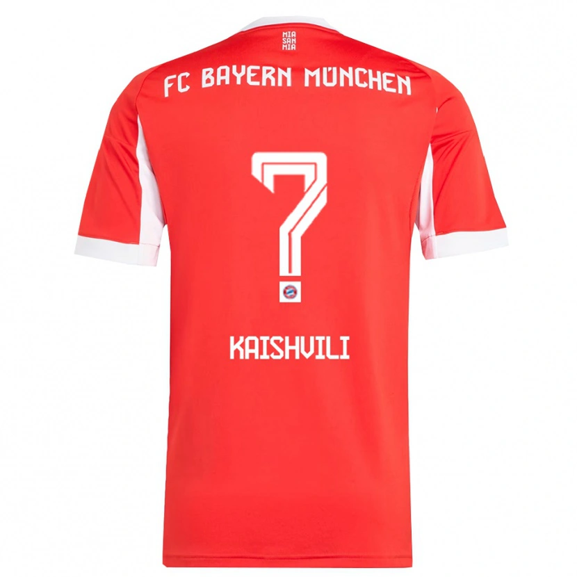 Danxen Uomo Maglia Jamal Kaishvili #0 Rosso Bianco Kit Gara Home 2025/26 Maglietta