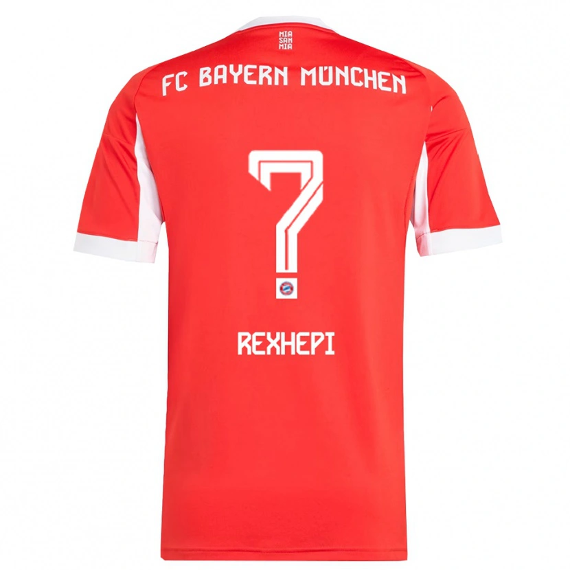 Danxen Uomo Maglia Erion Rexhepi #0 Rosso Bianco Kit Gara Home 2025/26 Maglietta