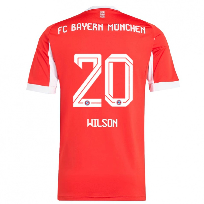 Danxen Uomo Maglia Oluwaseyi Wilson #20 Rosso Bianco Kit Gara Home 2025/26 Maglietta