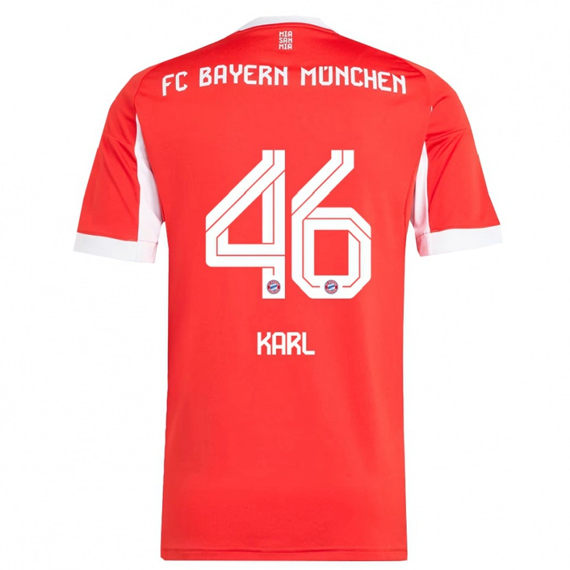 Danxen Uomo Maglia Lennart Karl #46 Rosso Bianco Kit Gara Home 2025/26 Maglietta