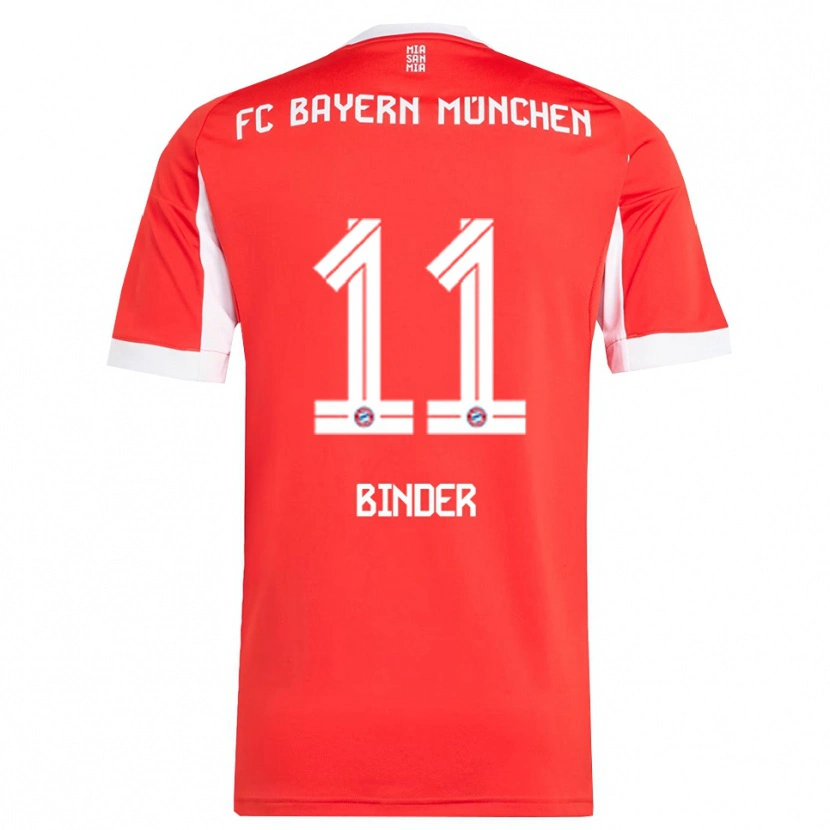 Danxen Uomo Maglia Tim Binder #11 Rosso Bianco Kit Gara Home 2025/26 Maglietta