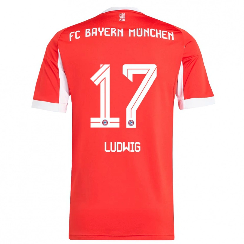 Danxen Uomo Maglia Linus Ludwig #17 Rosso Bianco Kit Gara Home 2025/26 Maglietta