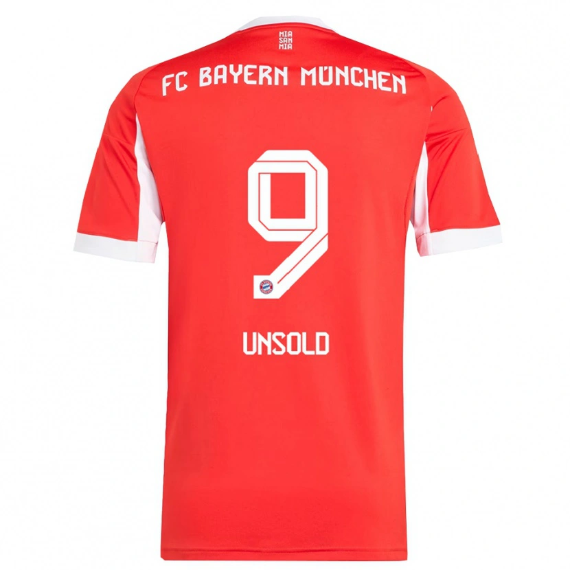 Danxen Uomo Maglia Samuel Unsold #9 Rosso Bianco Kit Gara Home 2025/26 Maglietta