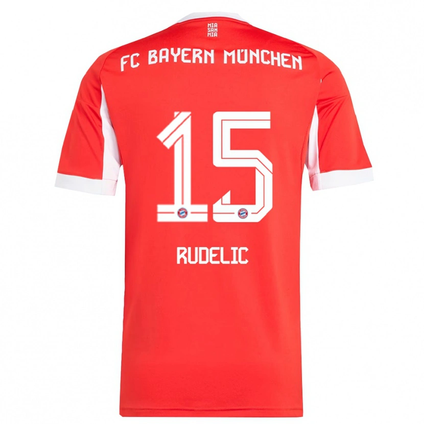 Danxen Uomo Maglia Ivana Rudelic #15 Rosso Bianco Kit Gara Home 2025/26 Maglietta