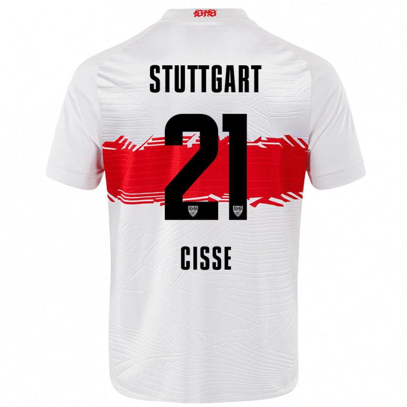 Danxen Uomo Maglia Moussa Cissé #21 Bianco Rosso Kit Gara Home 2025/26 Maglietta
