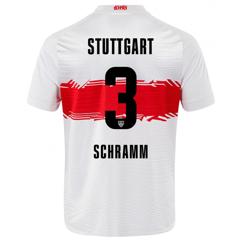 Danxen Uomo Maglia Collin Schramm #3 Bianco Rosso Kit Gara Home 2025/26 Maglietta